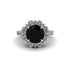 Black Diamond Halo Sunburst Engagement Ring - Winter No. 9 image 3