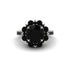 Black Diamond Halo Sunburst Engagement Ring - Winter No. 39 image 3