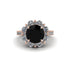 Black Diamond Halo Sunburst Engagement Ring - Winter No. 8 image 3