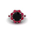 Black Diamond Halo Sunburst Engagement Ring - Winter No. 54 image 3