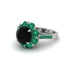 Black Diamond Halo Sunburst Engagement Ring - Winter No. 24