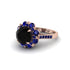 Black Diamond Halo Sunburst Engagement Ring - Winter No. 68 image 1