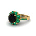 Black Diamond Halo Sunburst Engagement Ring - Winter No. 22