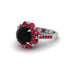 Black Diamond Halo Sunburst Engagement Ring - Winter No. 54 image 1