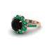 Black Diamond Halo Sunburst Engagement Ring - Winter No. 23