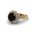 Black Diamond Halo Sunburst Engagement Ring - Winter No. 7 image 1