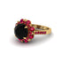 Black Diamond Halo Sunburst Engagement Ring - Winter No. 52 image 1