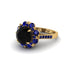 Black Diamond Halo Sunburst Engagement Ring - Winter No. 67 image 1