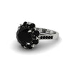 Black Diamond Halo Sunburst Engagement Ring - Winter No. 39