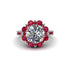 Diamond Halo Sunburst Engagement Ring - Winter No. 48 image 3