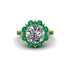 Diamond Halo Sunburst Engagement Ring - Winter No. 16 image 3