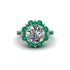 Diamond Halo Sunburst Engagement Ring - Winter No. 18 image 3