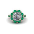 Diamond Halo Sunburst Engagement Ring - Winter No. 17