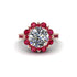 Diamond Halo Sunburst Engagement Ring - Winter No. 47
