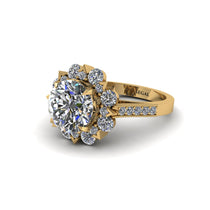 Diamond Halo Sunburst Engagement Ring - Winter No. 1 image 1