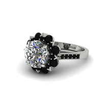 Diamond Halo Sunburst Engagement Ring - Winter No. 33 image 1