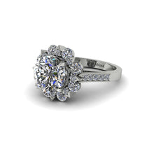 Diamond Halo Sunburst Engagement Ring - Winter No. 3 image 1