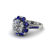 Diamond Halo Sunburst Engagement Ring - Winter No. 63 image 1