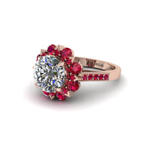 Diamond Halo Sunburst Engagement Ring - Winter No. 47 image 1