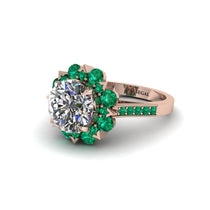 Diamond Halo Sunburst Engagement Ring - Winter No. 17 image 1