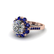 Diamond Halo Sunburst Engagement Ring - Winter No. 62 image 1