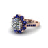 Diamond Halo Sunburst Engagement Ring - Winter No. 62 image 1