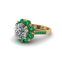 Diamond Halo Sunburst Engagement Ring - Winter No. 16 image 1