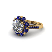 Diamond Halo Sunburst Engagement Ring - Winter No. 61 image 1