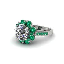 Diamond Halo Sunburst Engagement Ring - Winter No. 18 image 1