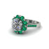 Diamond Halo Sunburst Engagement Ring - Winter No. 18 image 1