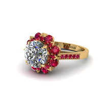 Diamond Halo Sunburst Engagement Ring - Winter No. 46 image 1