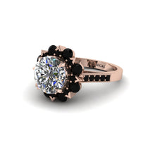 Diamond Halo Sunburst Engagement Ring - Winter No. 32 image 1