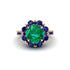 Emerald Halo Sunburst Engagement Ring - Winter No. 65