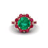 Emerald Halo Sunburst Engagement Ring - Winter No. 50