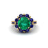 Emerald Halo Sunburst Engagement Ring - Winter No. 64
