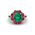 Emerald Halo Sunburst Engagement Ring - Winter No. 51