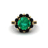 Emerald Halo Sunburst Engagement Ring - Winter No. 34 image 3