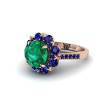 Emerald Halo Sunburst Engagement Ring - Winter No. 65 image 1