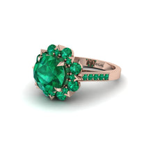 Emerald Halo Sunburst Engagement Ring - Winter No. 20 image 1
