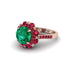 Emerald Halo Sunburst Engagement Ring - Winter No. 50