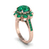 Emerald Halo Sunburst Engagement Ring - Winter No. 20