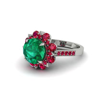 Emerald Halo Sunburst Engagement Ring - Winter No. 51 image 1