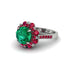 Emerald Halo Sunburst Engagement Ring - Winter No. 51 image 1