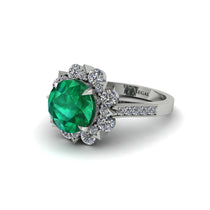 Emerald Halo Sunburst Engagement Ring - Winter No. 6 image 1