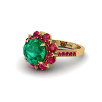 Emerald Halo Sunburst Engagement Ring - Winter No. 49 image 1