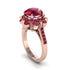 Ruby Halo Sunburst Engagement Ring - Winter No. 56 image 2