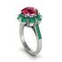 Ruby Halo Sunburst Engagement Ring - Winter No. 27