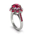 Ruby Halo Sunburst Engagement Ring - Winter No. 57