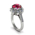 Ruby Halo Sunburst Engagement Ring - Winter No. 12 image 2