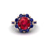 Ruby Halo Sunburst Engagement Ring - Winter No. 71